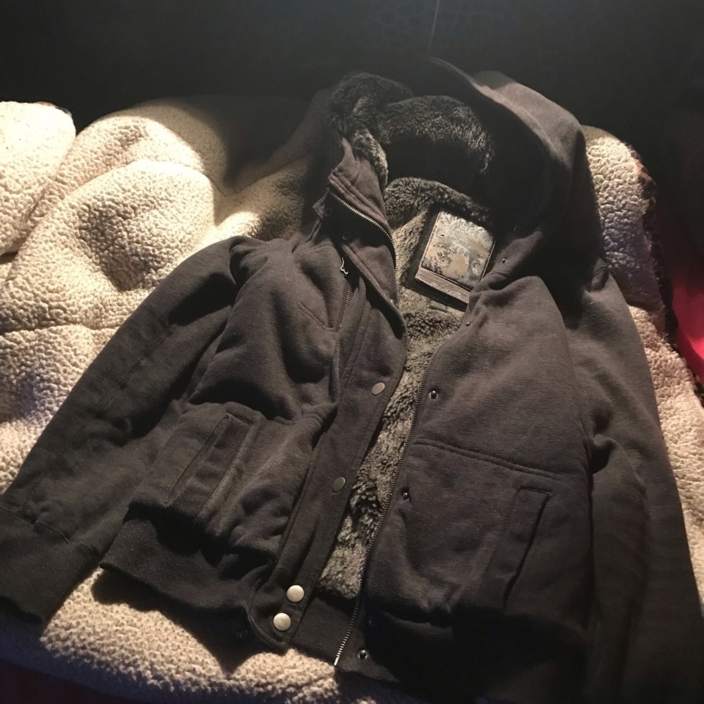 A grey fox coat size medium